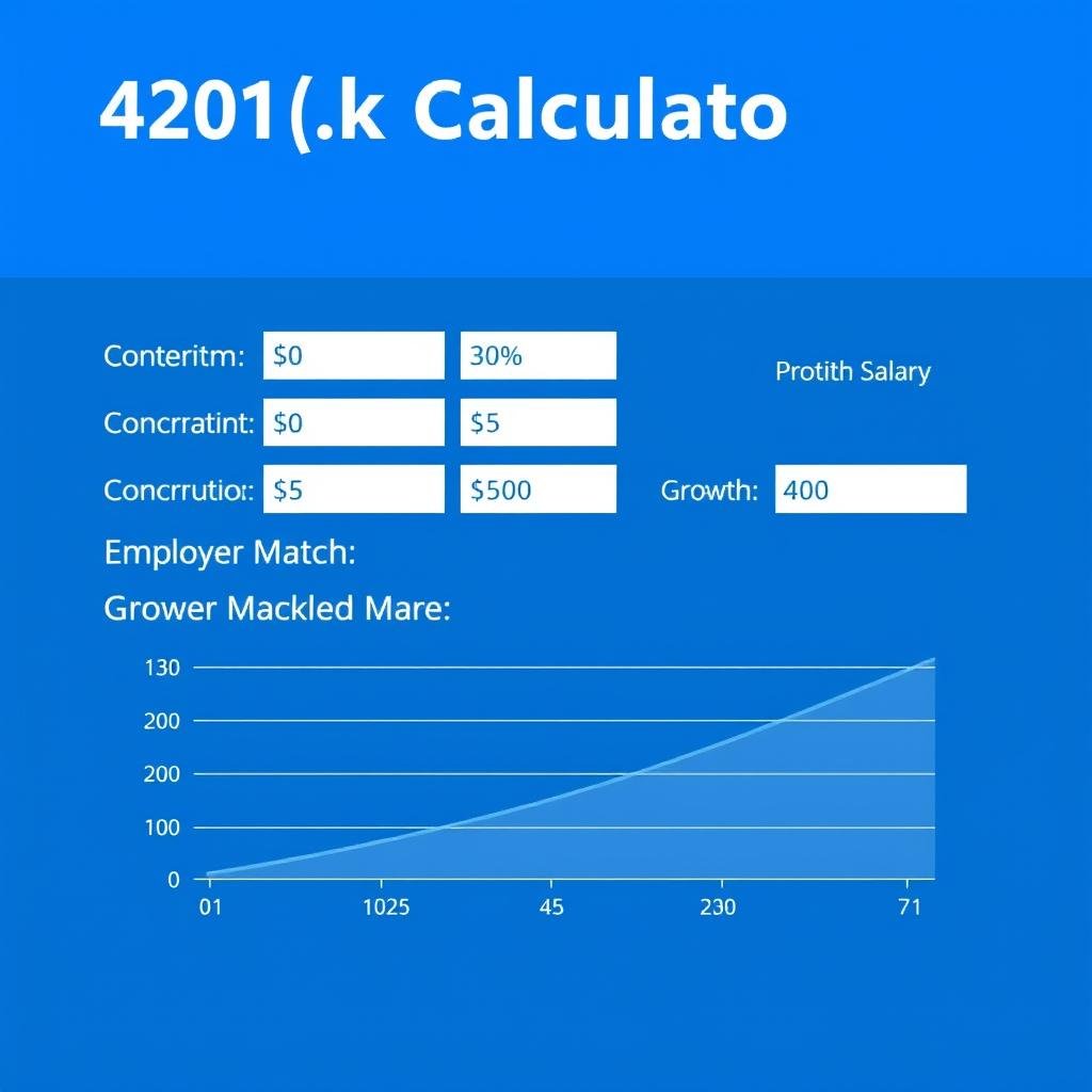 401k Calculator showing contribution and growth projections