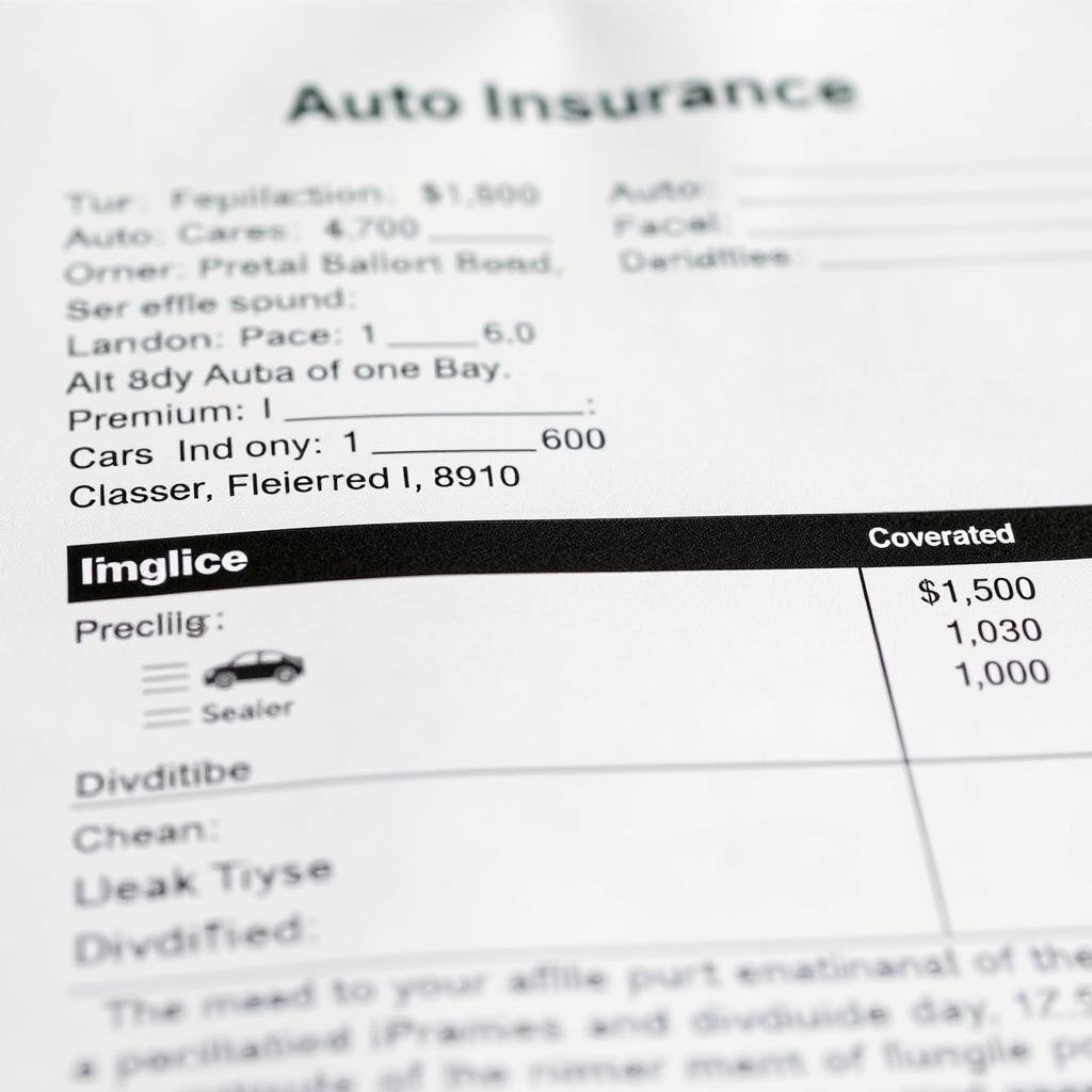 Auto insurance policy document with coverage details CalculatorHunt Auto insurance policy document with coverage details