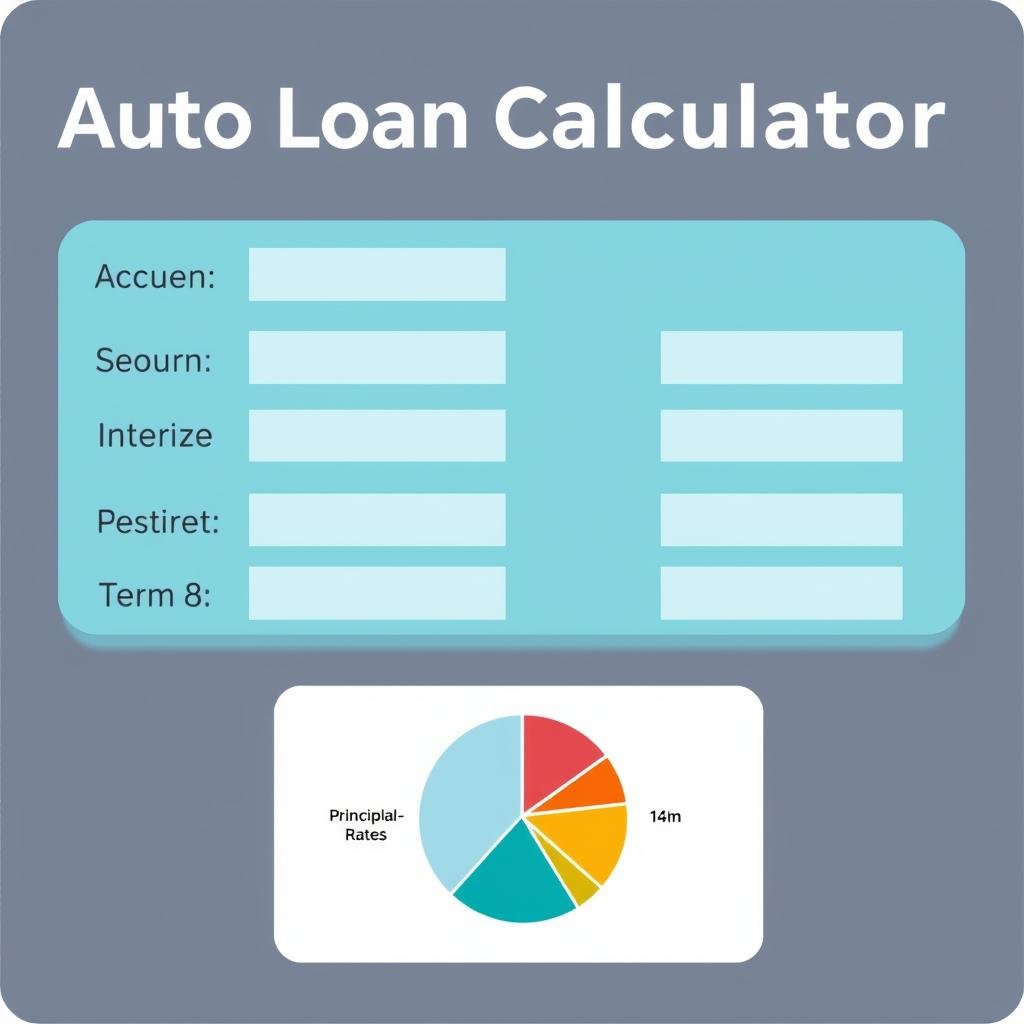 Auto loan calculator interface showing payment breakdown