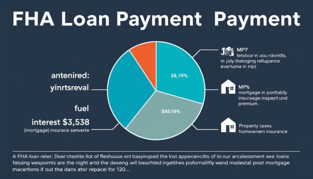 Breakdown of FHA loan payment components showing principal interest MIP taxes and insurance