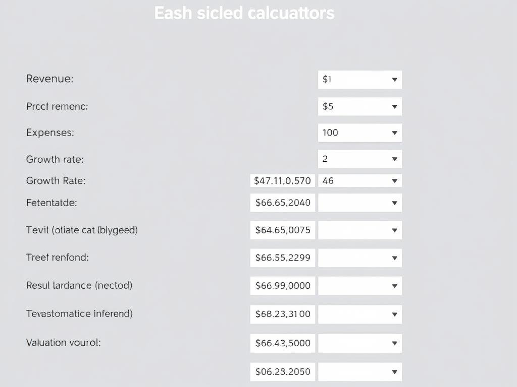 Business valuation calculator interface
