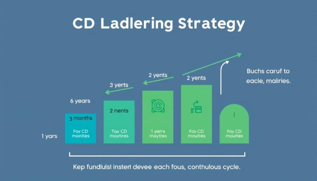 CD laddering strategy visualization showing staggered maturity dates