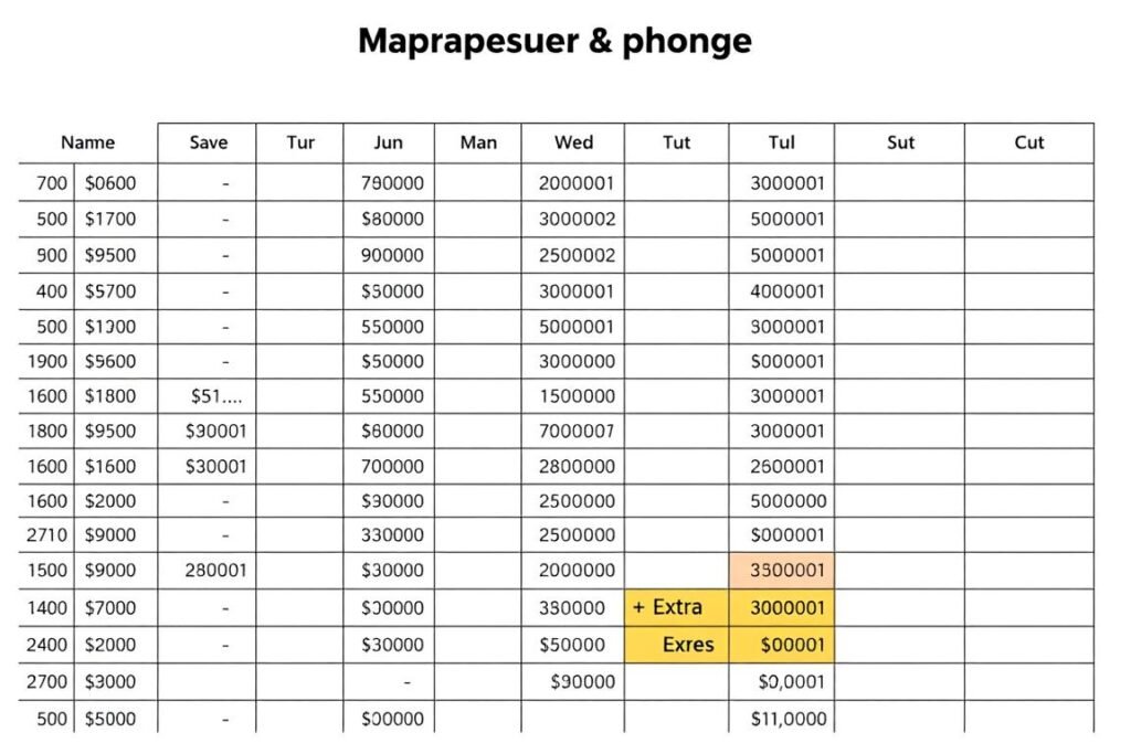 Calendar showing monthly extra mortgage payments