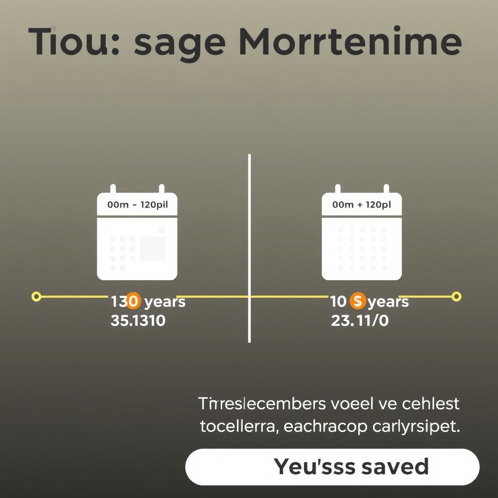Calendar showing shortened mortgage term with early payoff