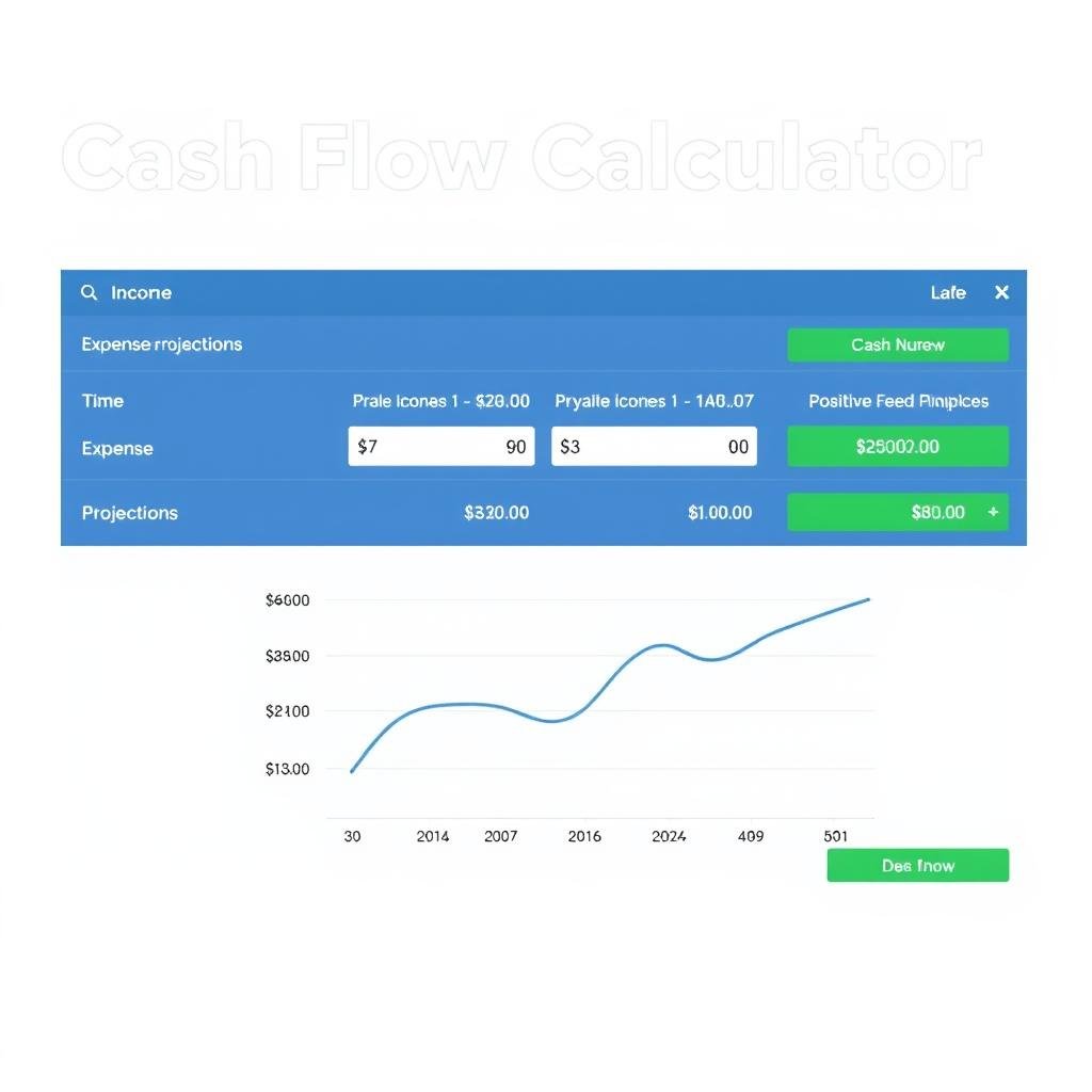 Cash Flow Calculator showing income and expense projections