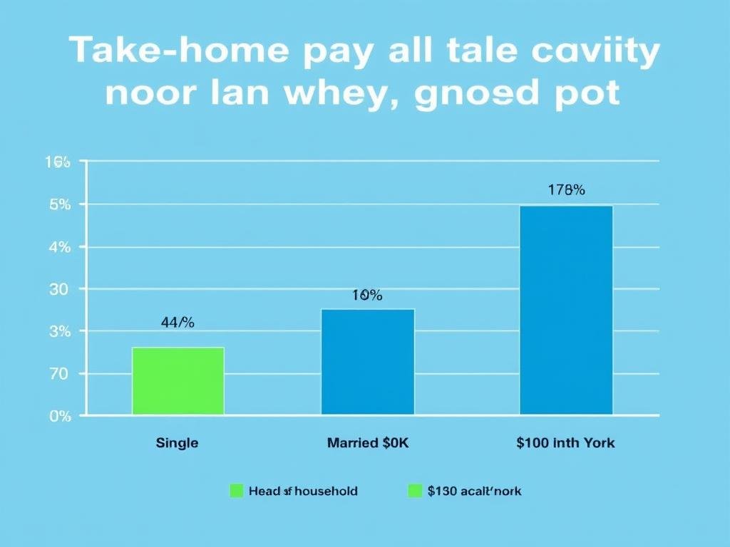 Chart comparing take home pay percentages across different income levels and filing statuses