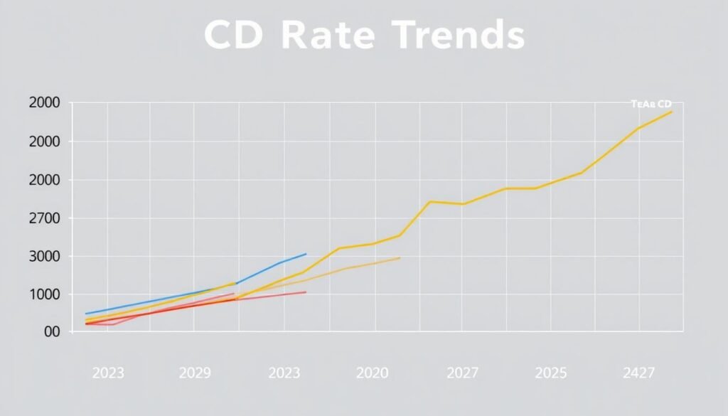 Chart showing CD rate trends from 2023 to 2025 for different term lengths