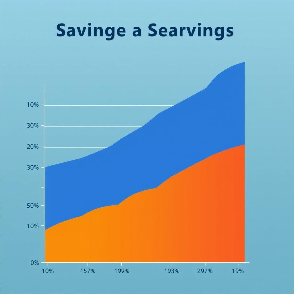 Chart showing savings growth with principal contributions and interest components