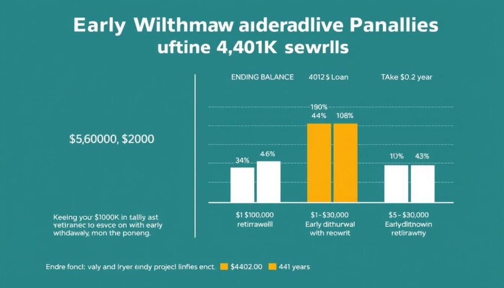 Chart showing the impact of early withdrawal penalties on 401K savings