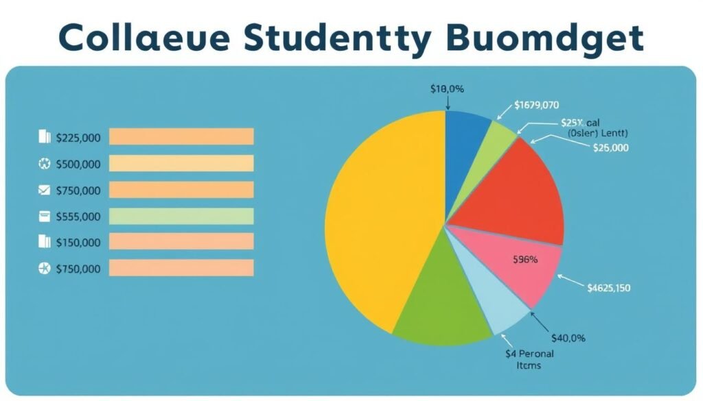 College student's monthly budget breakdown showing various expenses