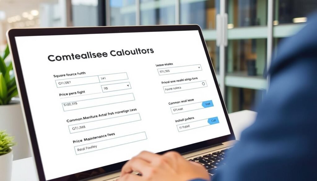 Commercial real estate lease calculation showing different payment structures