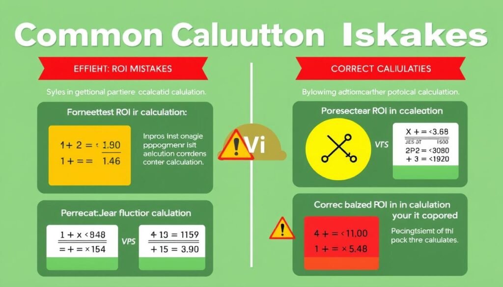 Common ROI calculation mistakes illustrated with examples