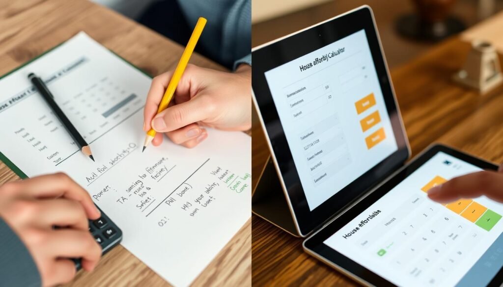 Comparison between manual calculation and digital house affordability calculator