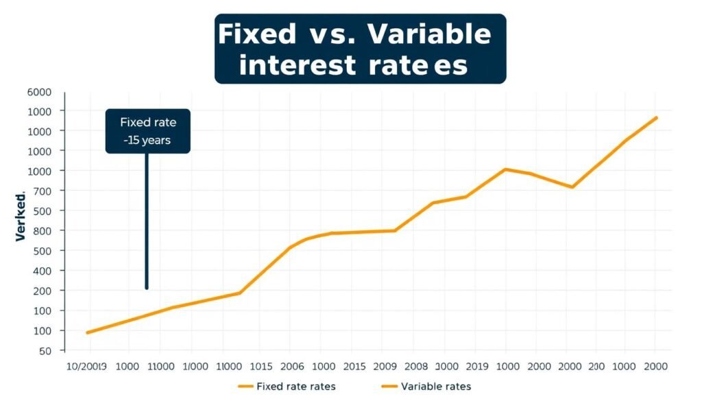 Comparison chart showing fixed vs variable interest rates for boat loans over time