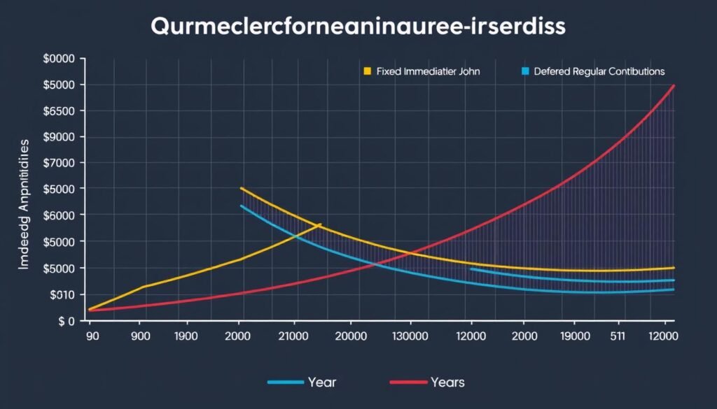 Comparison chart showing growth of different annuity types over time based on the examples