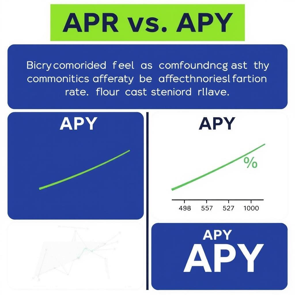 Comparison chart showing how APR and APY differ with compounding interest