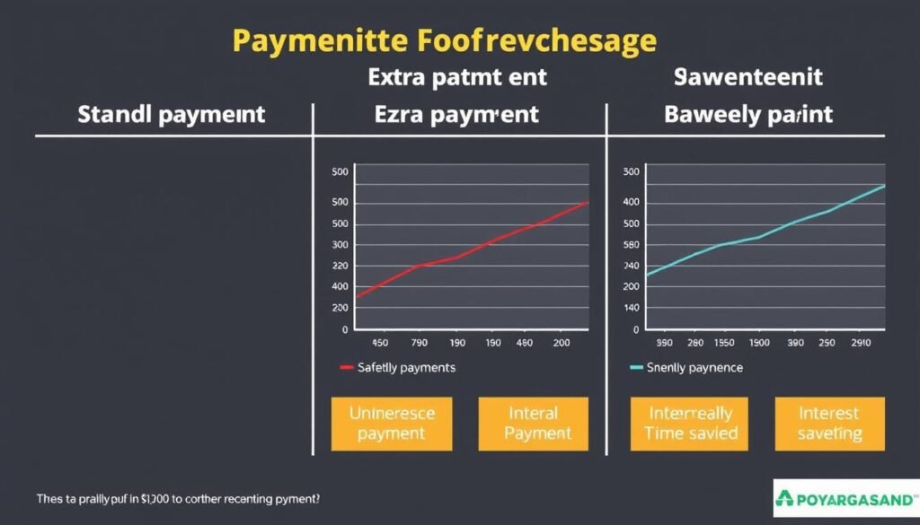 Comparison chart showing how different repayment strategies affect loan payoff time and interest saved