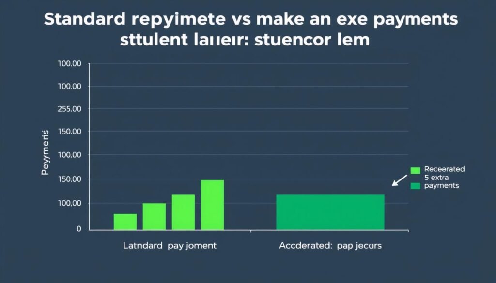 Comparison chart showing the impact of making extra payments on student loans