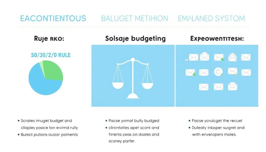 Comparison of different budgeting methods with visual charts