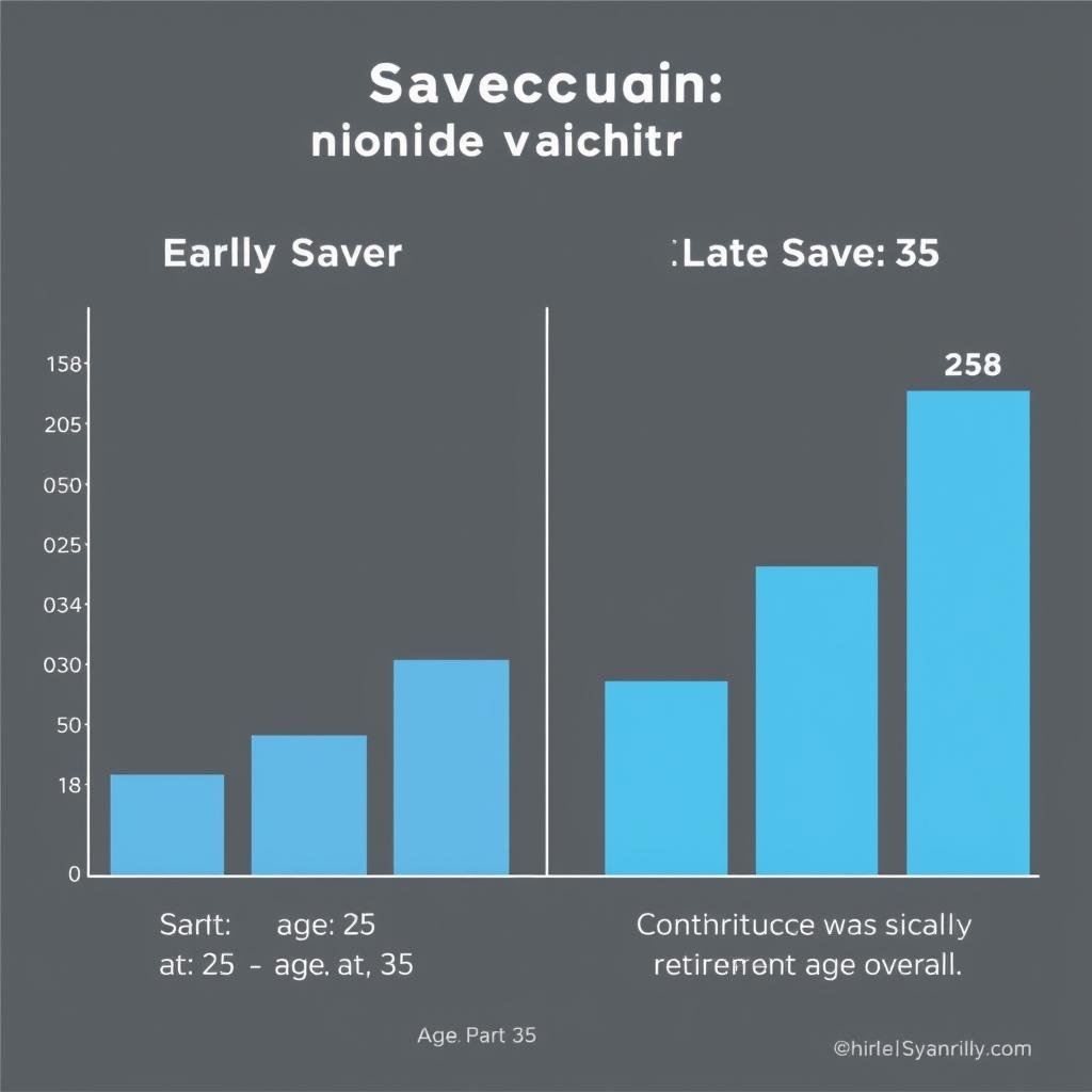 Comparison of early versus late savings showing significant difference in final amounts