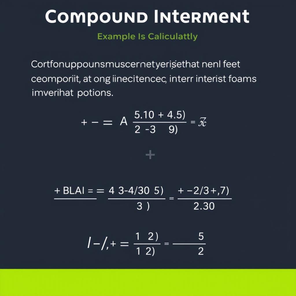 Compound interest calculation example with formula breakdown