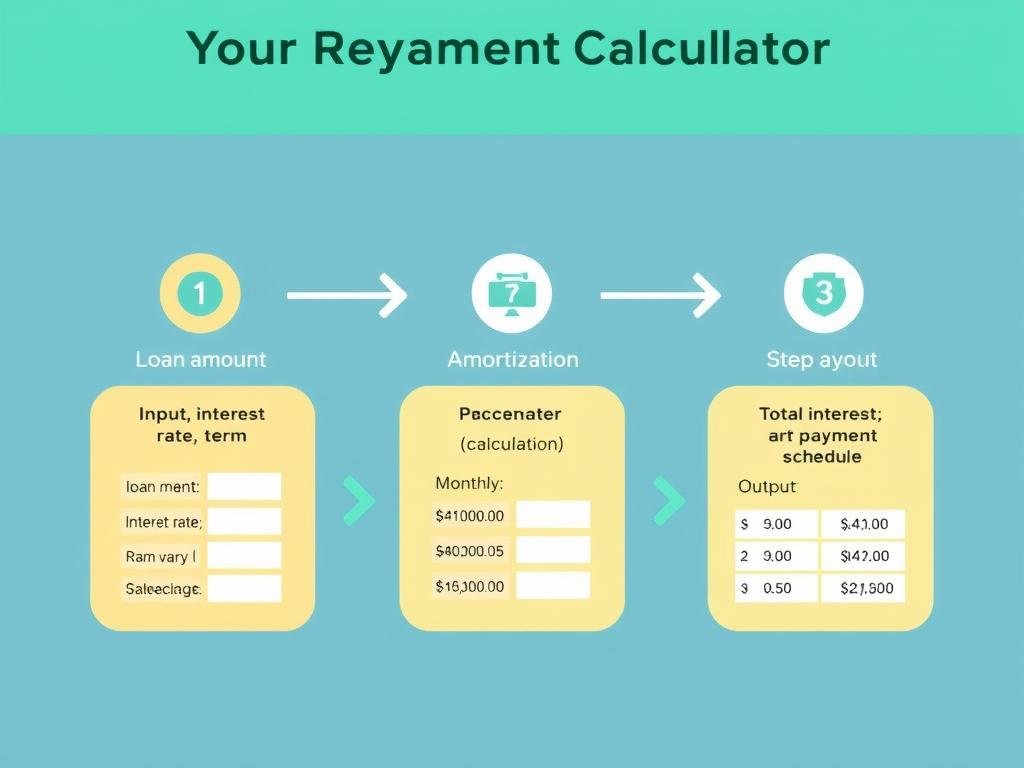 Diagram showing how a repayment calculator processes loan information
