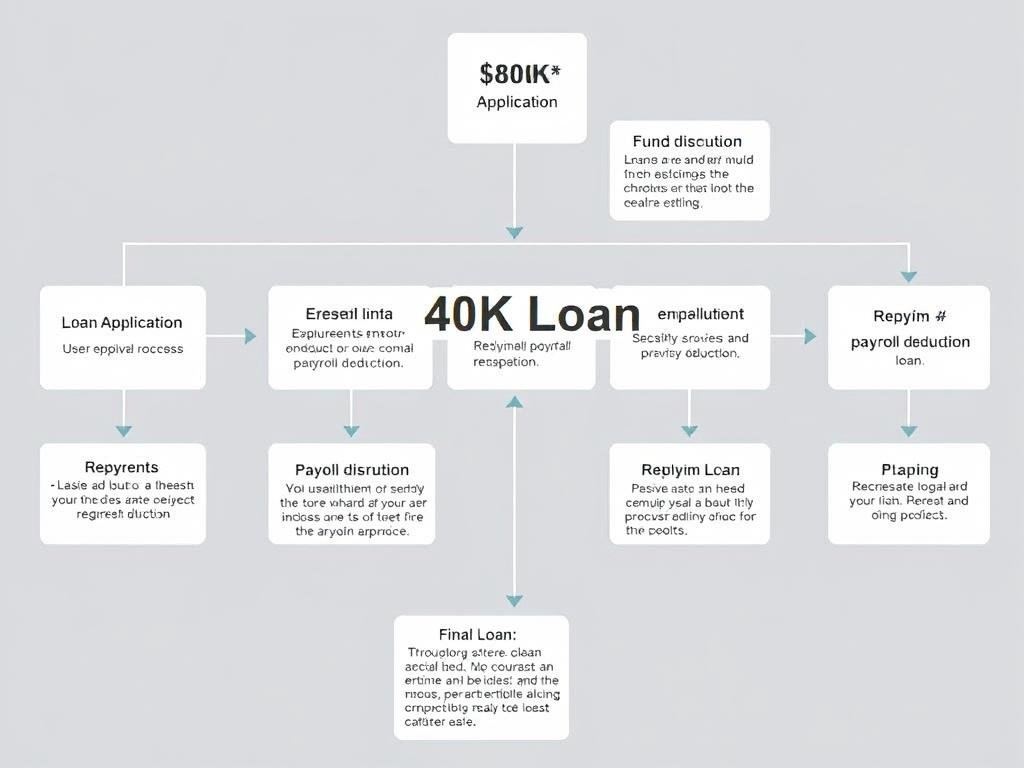 Diagram showing the 401K loan process from application to repayment