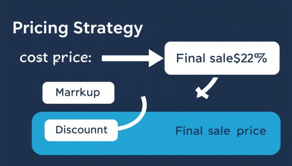 Diagram showing the relationship between cost price markup original price discount and sale price