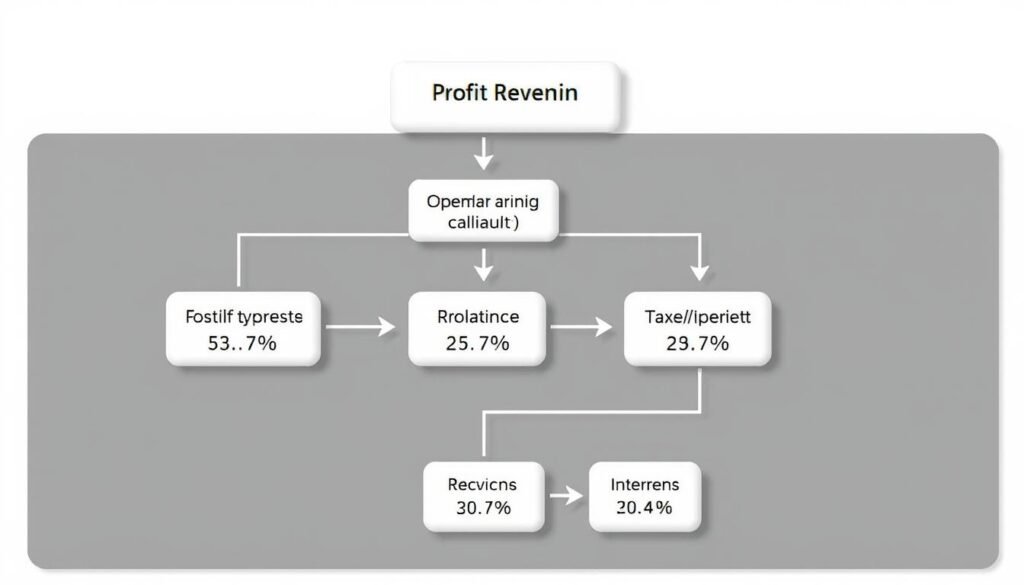 Diagram showing the relationship between different types of profit margins