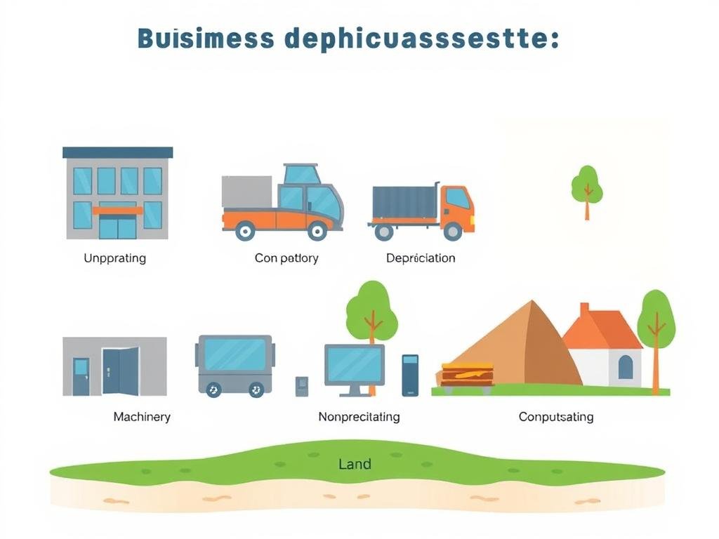 Different asset types with varying depreciation rates