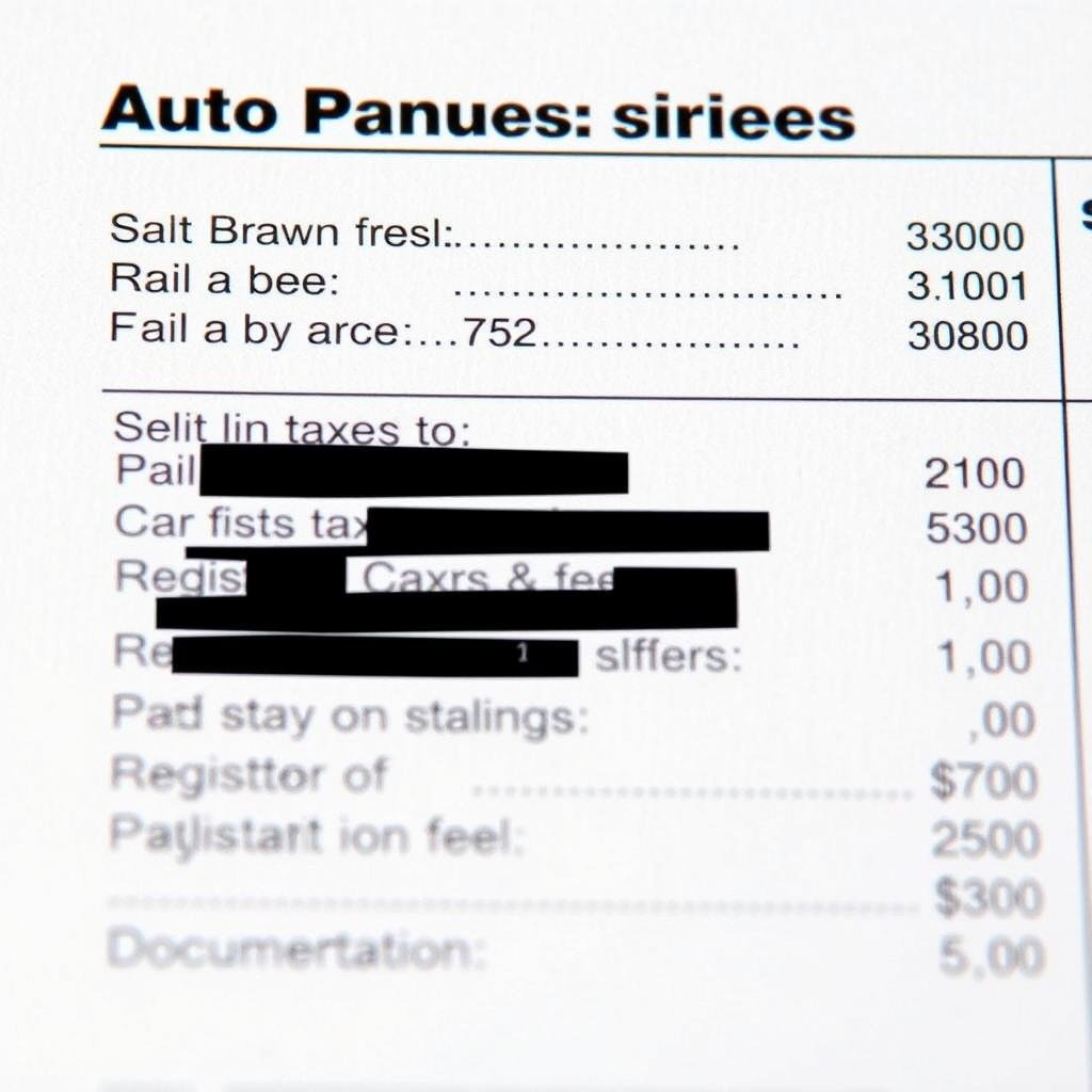 Document showing auto purchase taxes and fees breakdown CalculatorHunt Document showing auto purchase taxes and fees breakdown