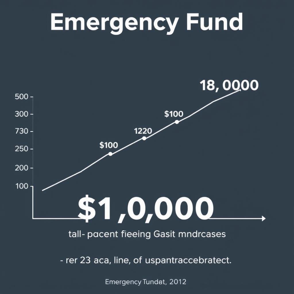 Emergency fund growth chart showing monthly progress toward goal
