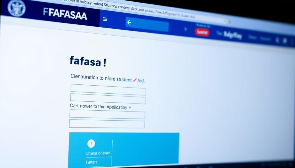 FAFSA application form being completed online