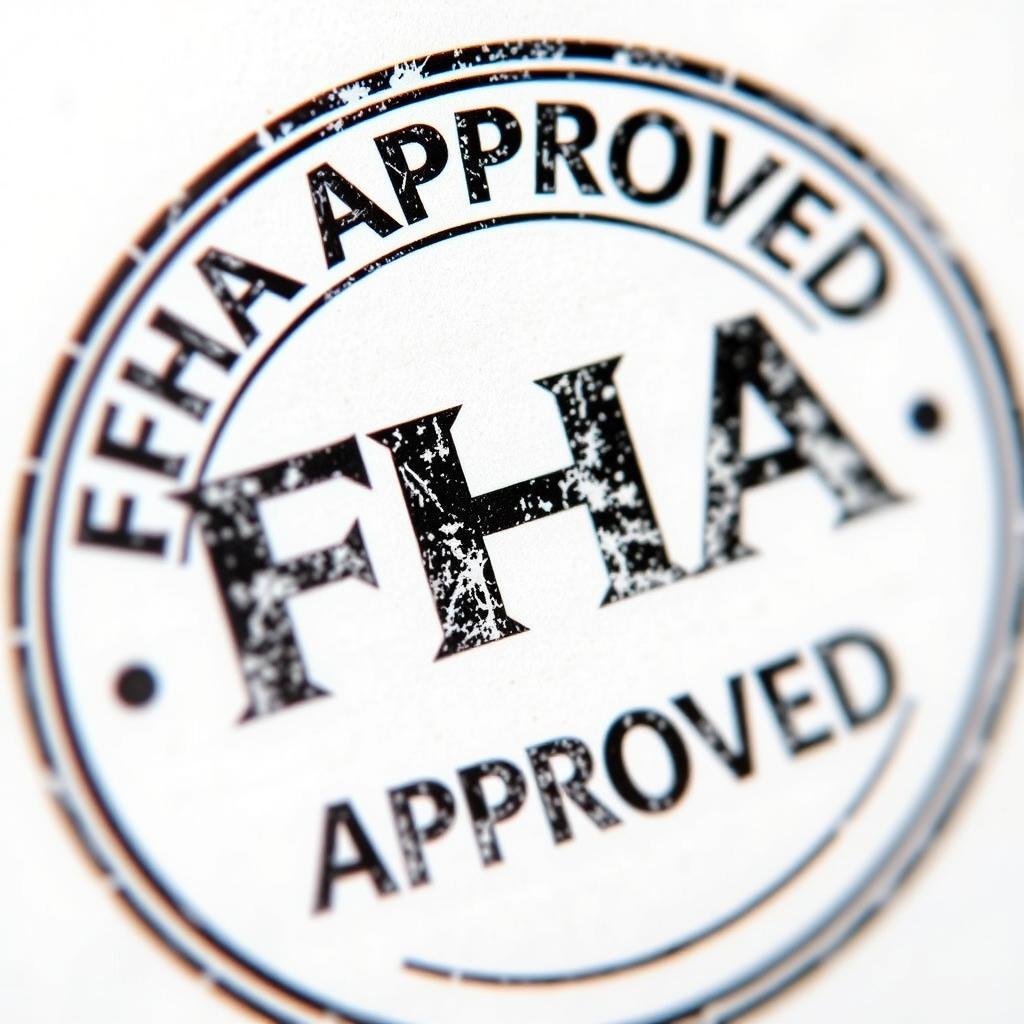 FHA loan approval stamp on mortgage documents