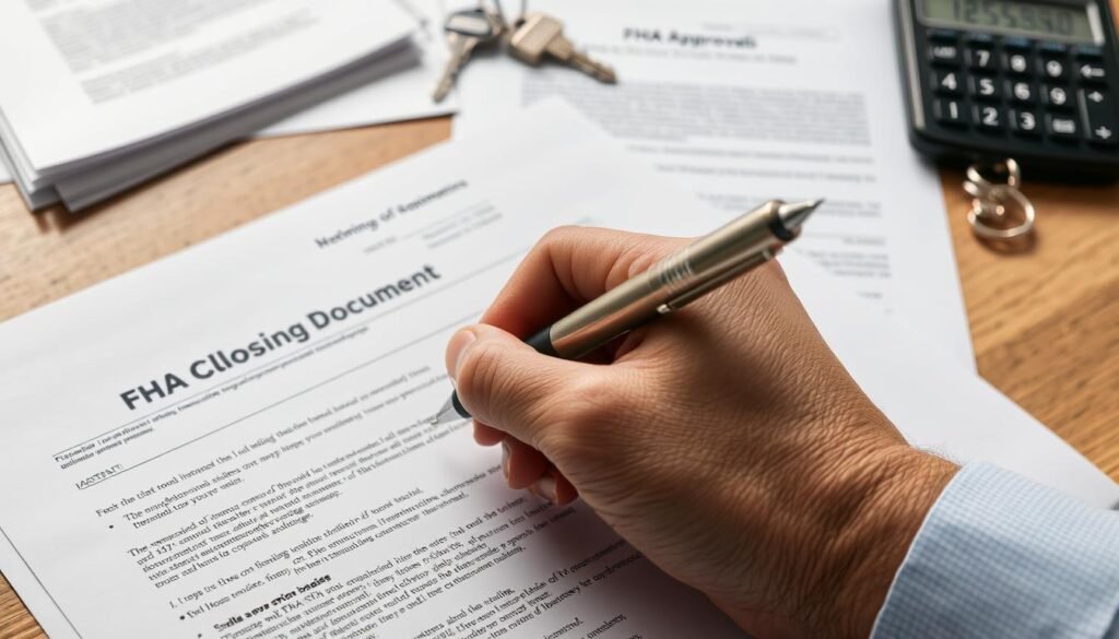 FHA loan document signing at closing