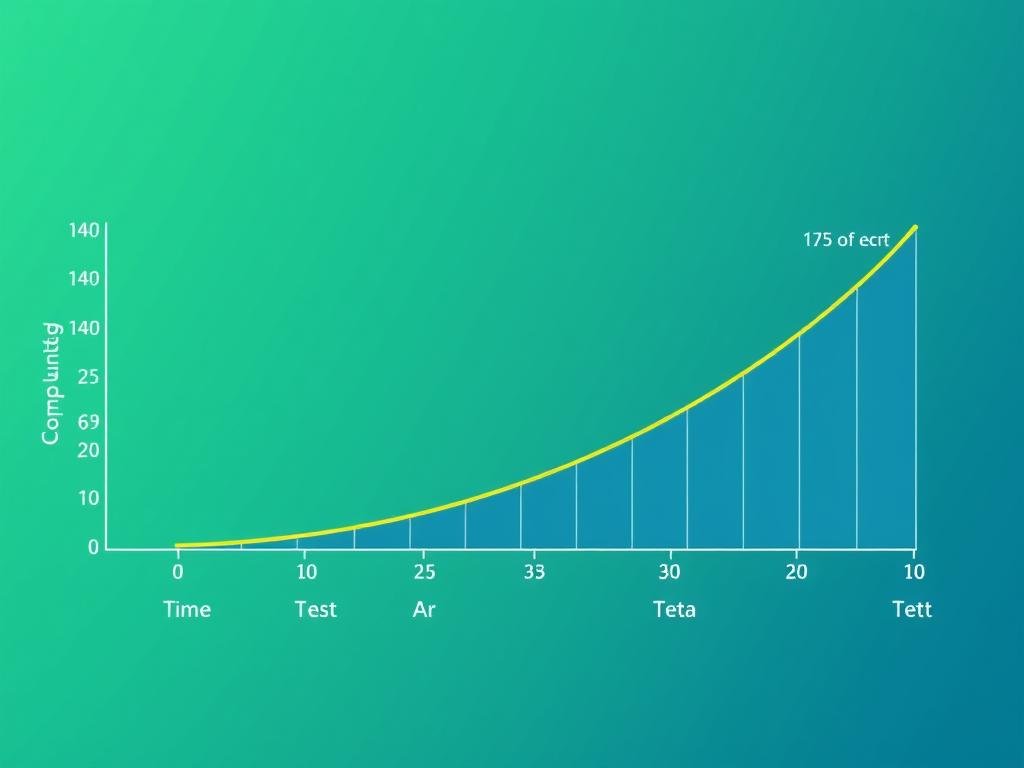 Financial growth chart showing interest accumulation over time