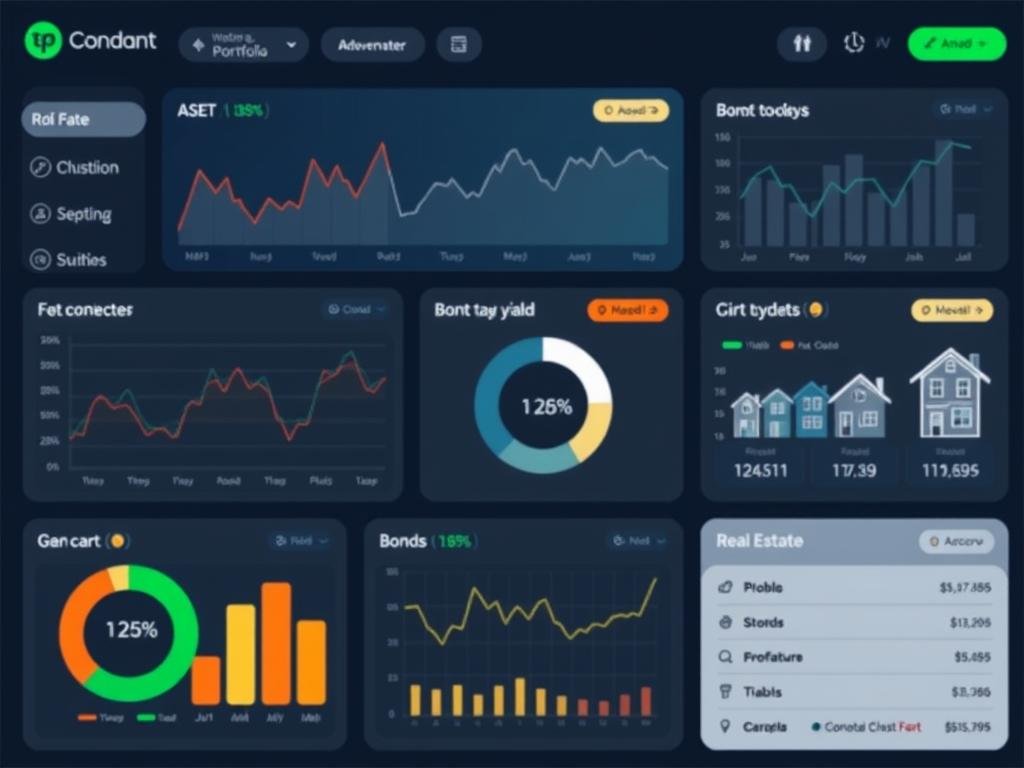 Financial investment portfolio showing ROI metrics