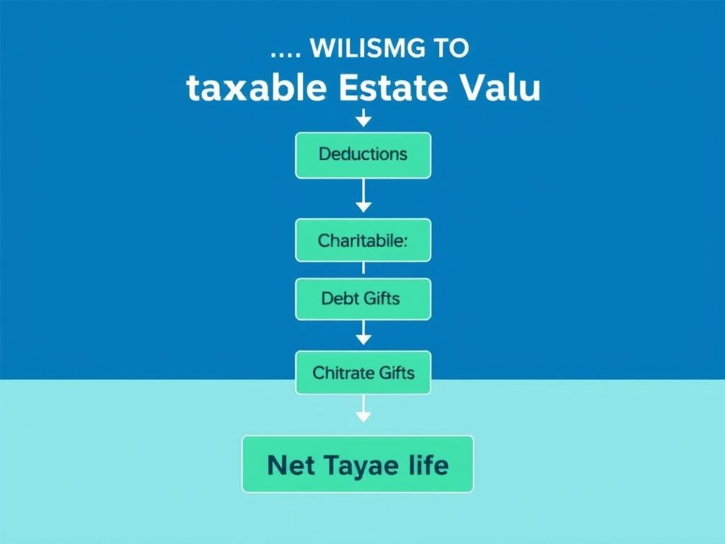 Flowchart showing the process of calculating taxable estate value