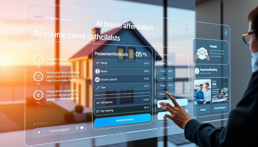 Futuristic house affordability calculator with AI and personalized recommendations
