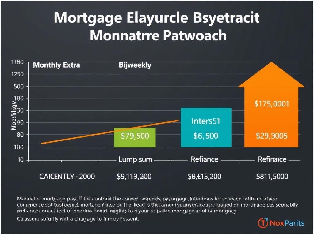 Graph comparing different mortgage payoff strategies