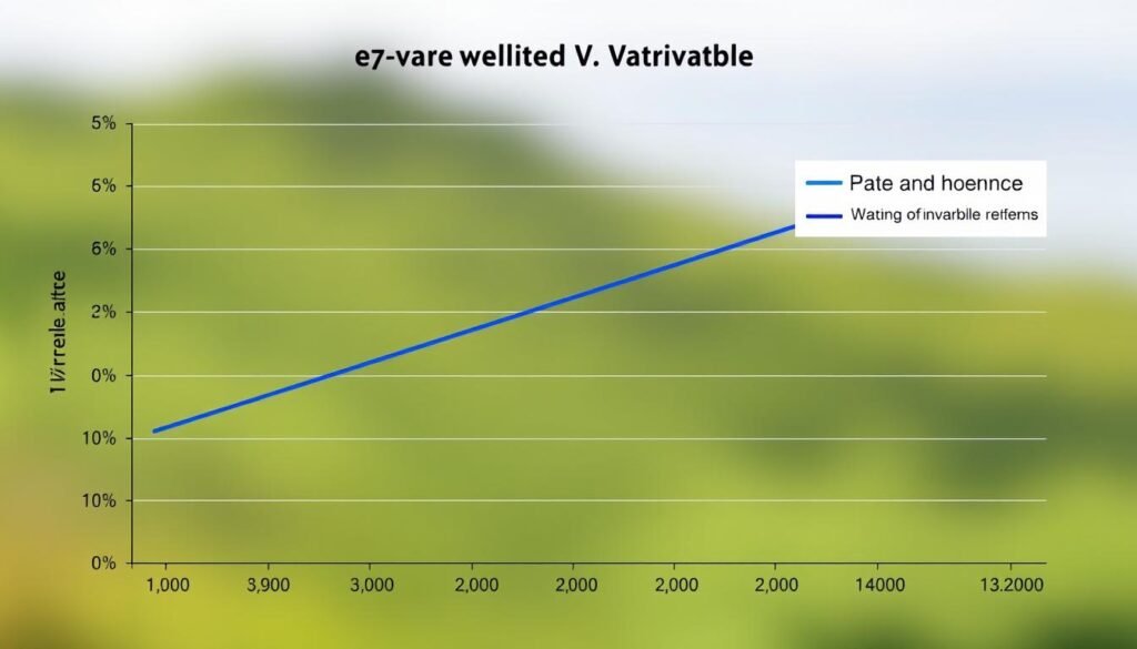 Graph comparing fixed vs variable interest rates over a 10 year period