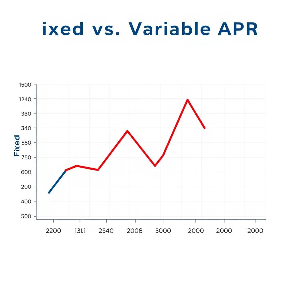 Graph showing fixed APR as a straight line compared to variable APR fluctuating over time