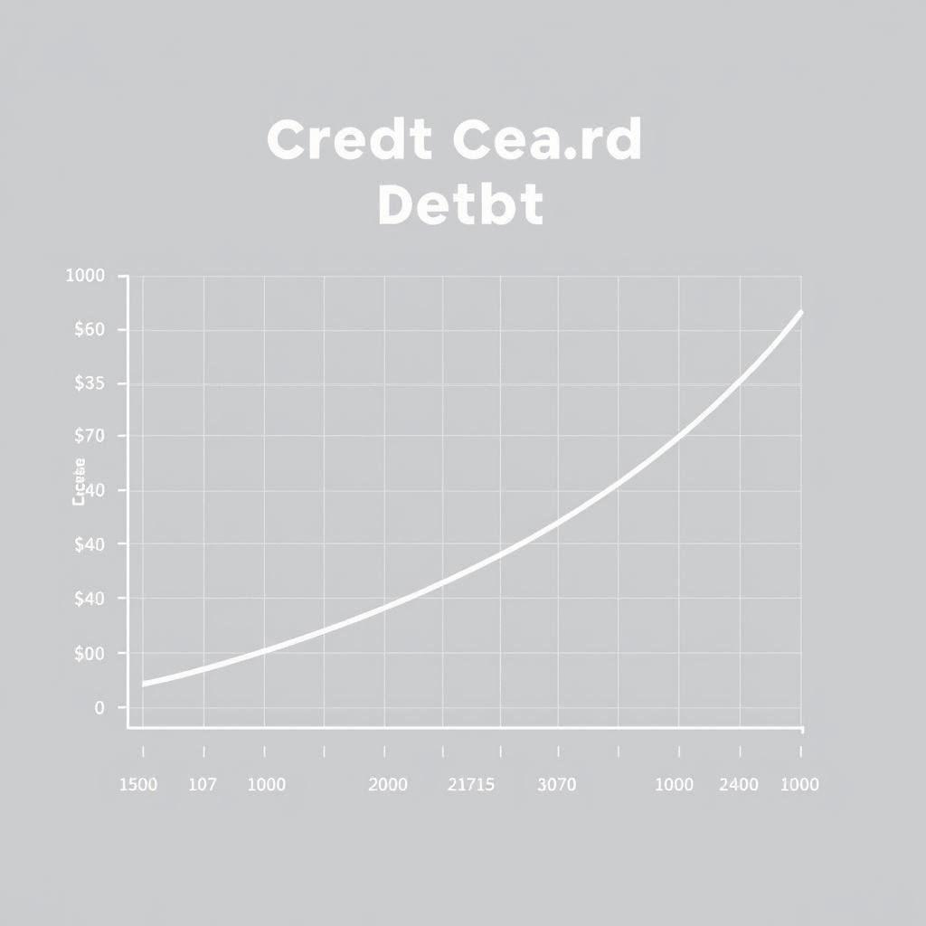 Graph showing how compounding interest affects credit card debt over time