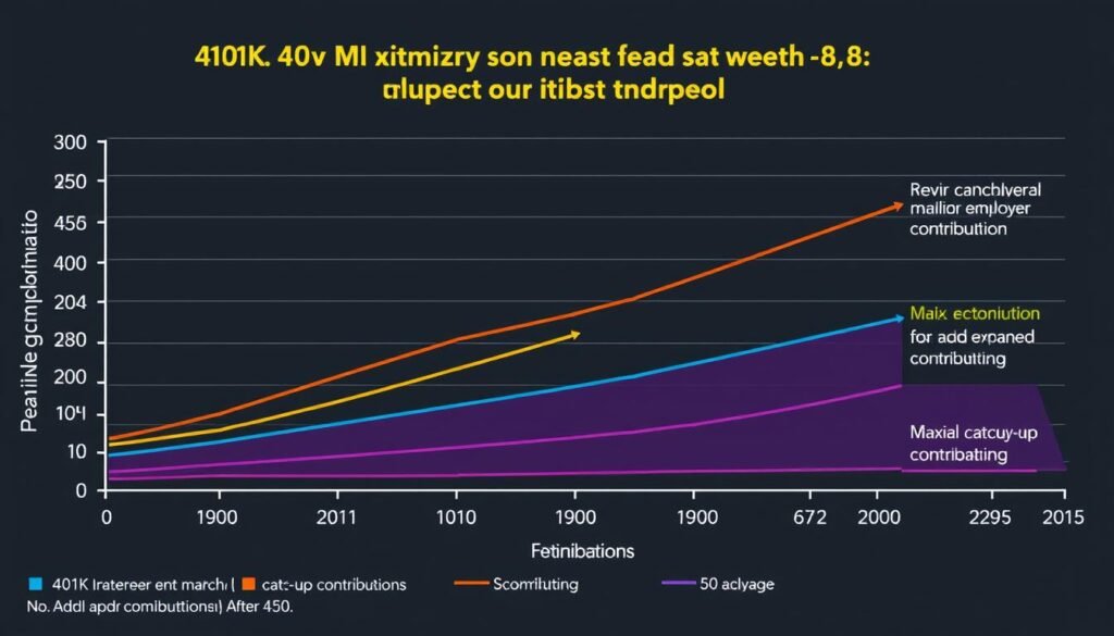 Graph showing the impact of different 401K maximization strategies on retirement savings