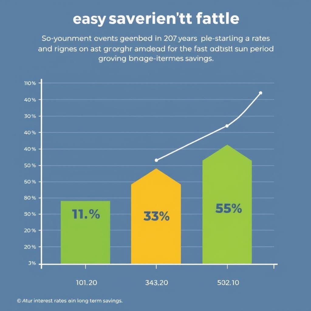 Growth chart showing savings with different interest rates