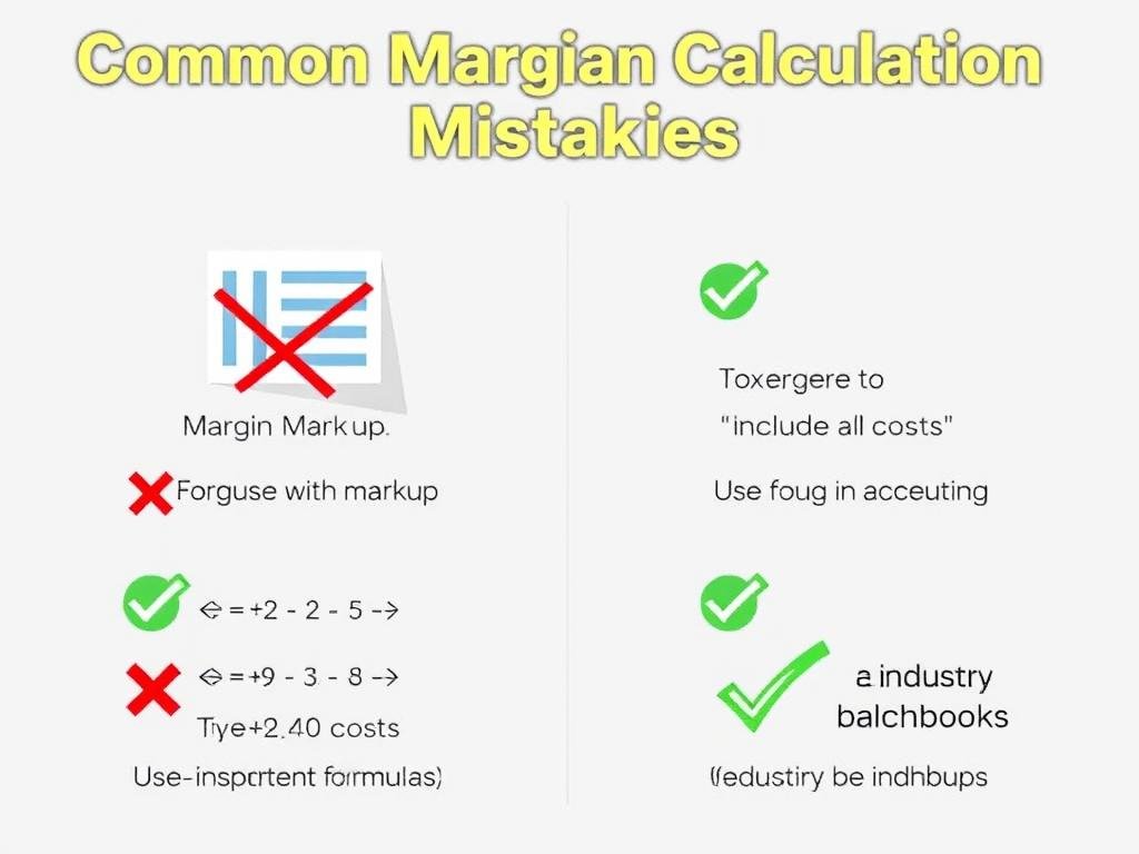 Illustration showing common margin calculation mistakes and their corrections