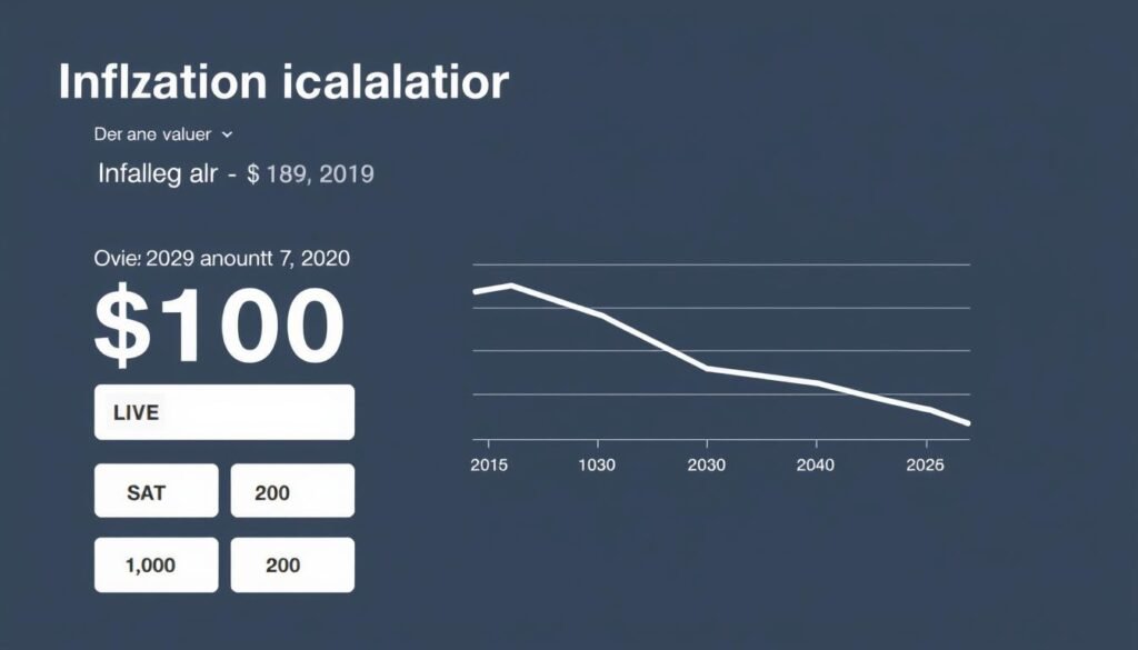 Inflation Calculator showing the declining value of $100 from 1980 to 2025