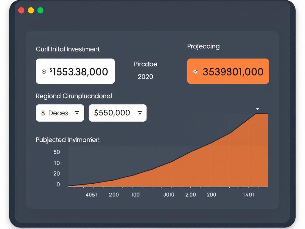 Investment calculator showing growth projections