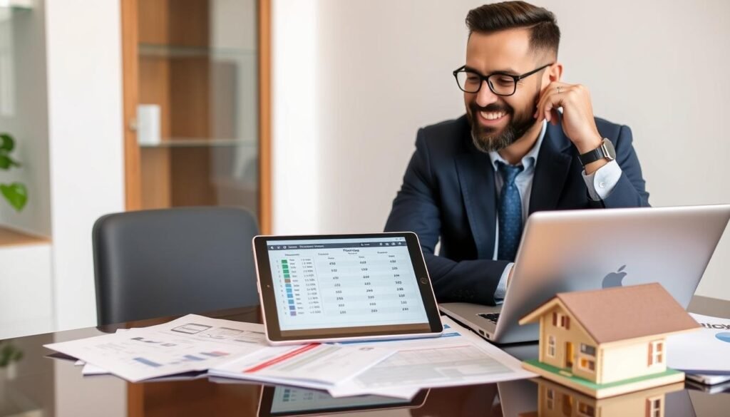 Investor confidently analyzing rental property returns using calculator results