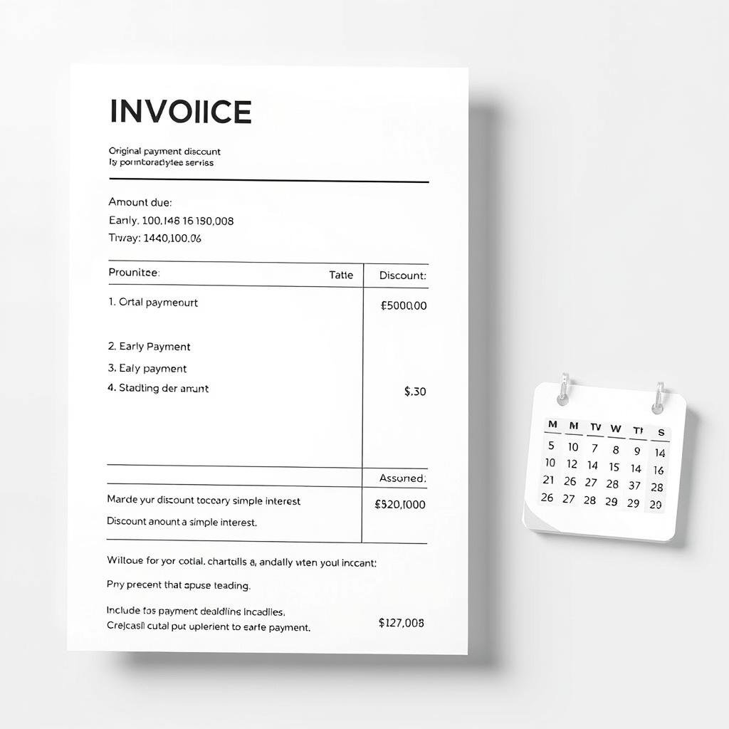 Invoice showing early payment discount calculated with simple interest